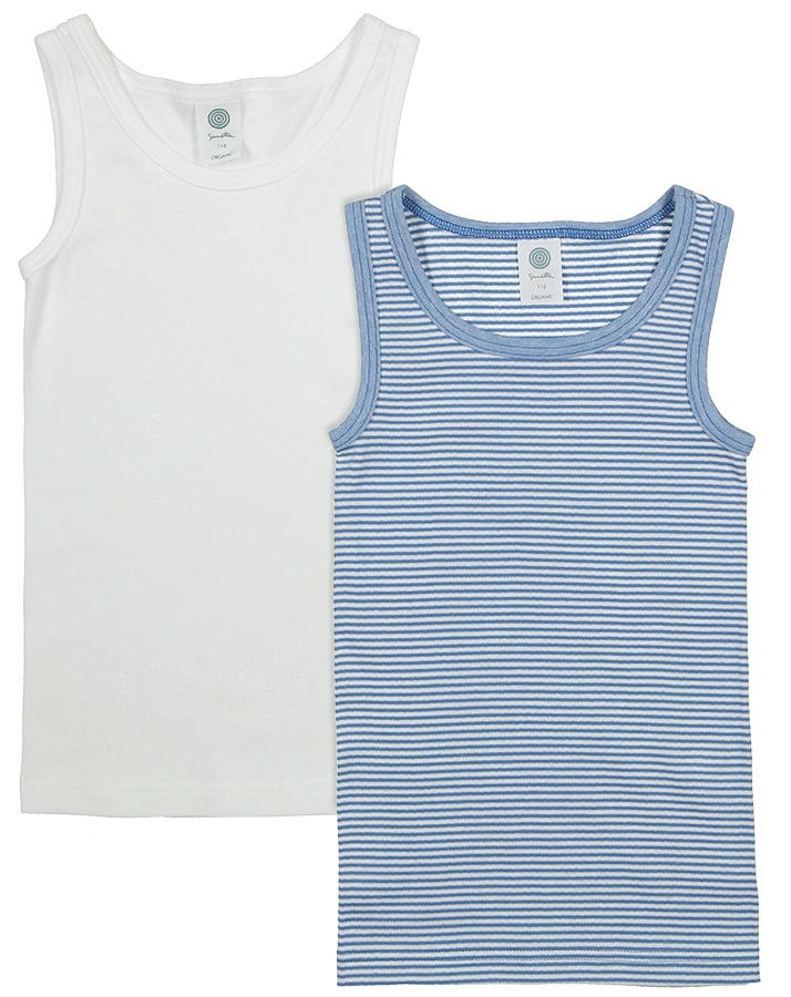 Unterhemd COMFY 2er-Pack in weiß/hellblau