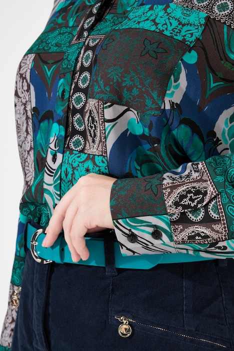 Hemdbluse, Landhausmuster, Hemdkragen, Langarm