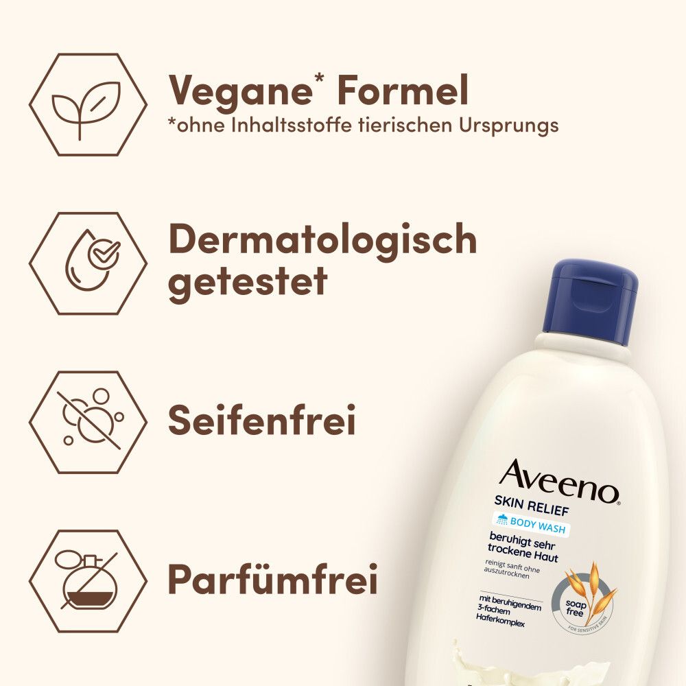 Aveeno® Skin Relief veganes Duschgel mit 3-fachem Haferkomplex für trockene Haut