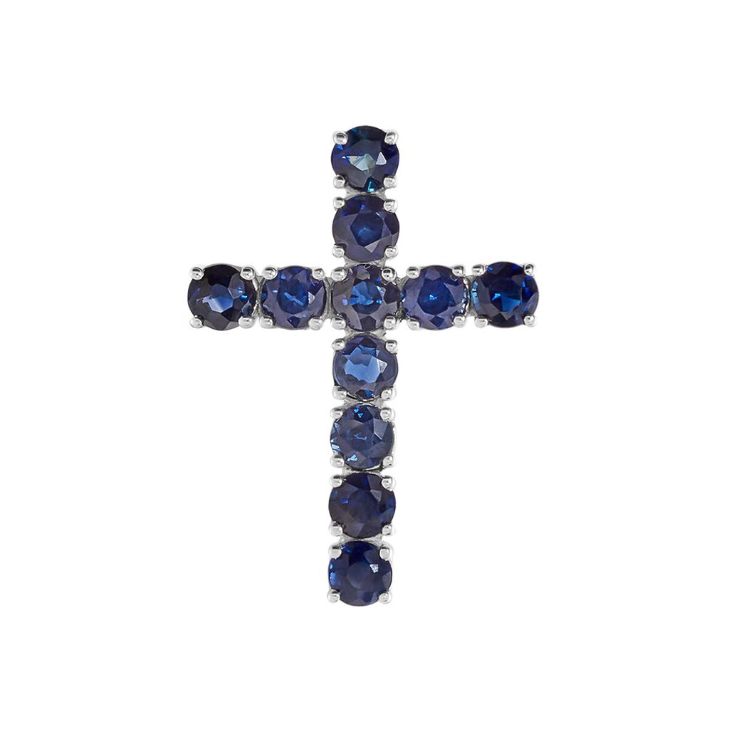 Pendentif Or Blanc Raynald Saphir