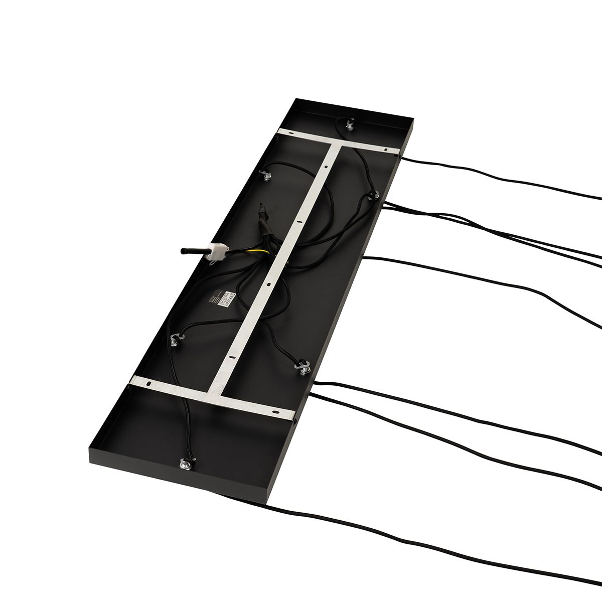 Smart hanglamp zwart met goud glas 7-lichts incl. 7 Wifi A60 - Bert