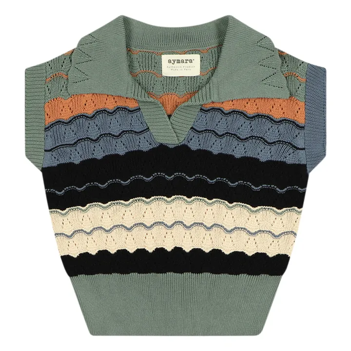 Aymara Polo Carmen Pointelle Coton Bio | Vert kaki