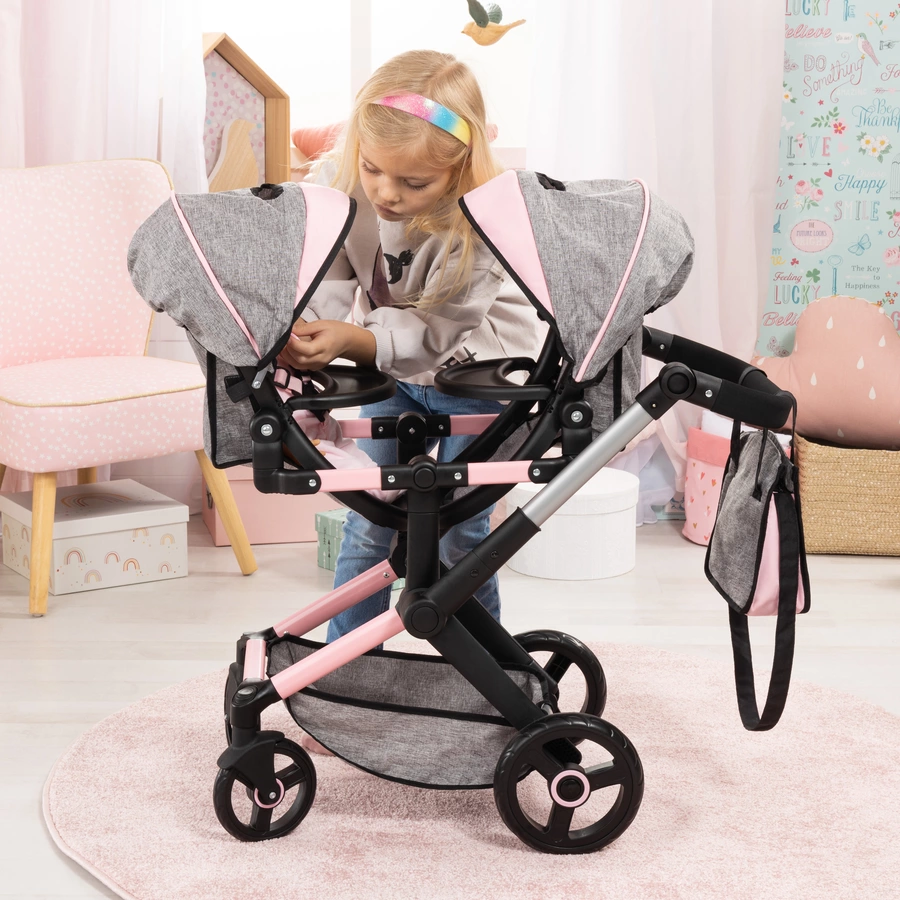 bayer Design Zwillings-Puppenwagen Xeo Twin mit Schmetterling