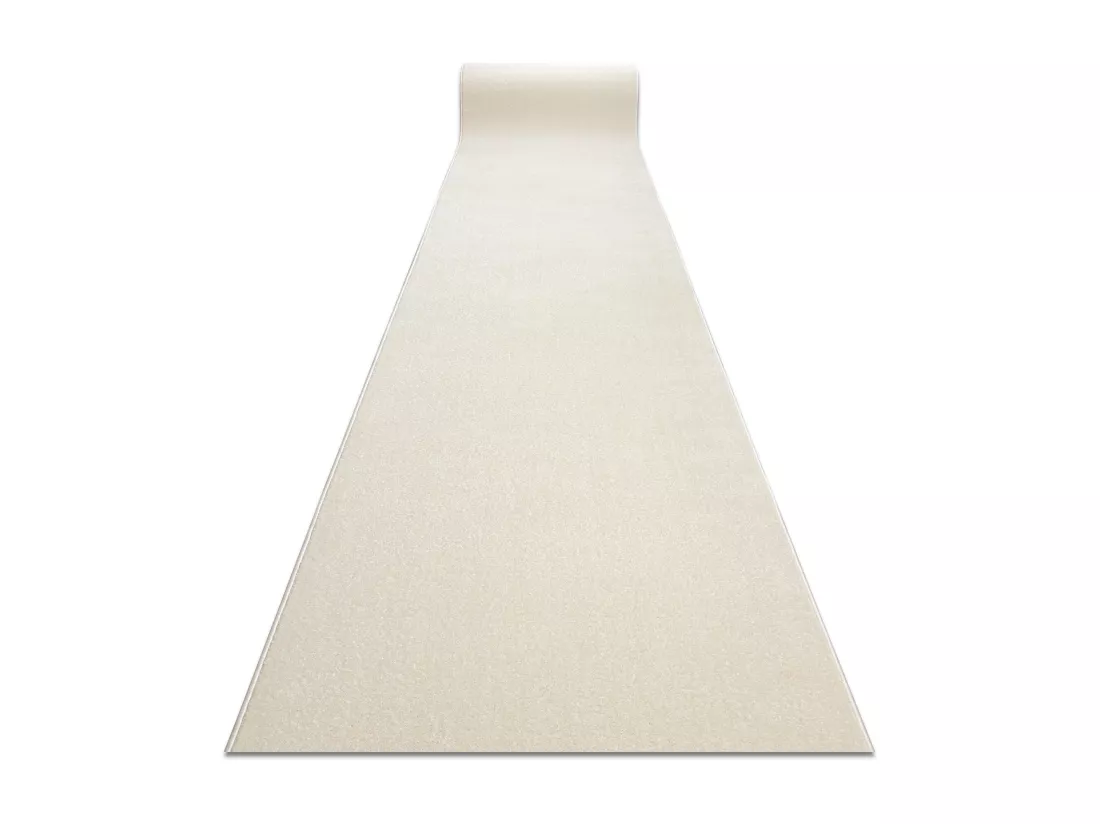 Tapis de couloir KARMEL plaine, une couleur blanc 80x500 cm