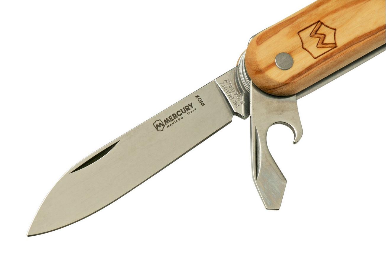 Mercury Multi-Tool Knife 913-6SLC Olive Wood, Saw, 6 functies, zakmes