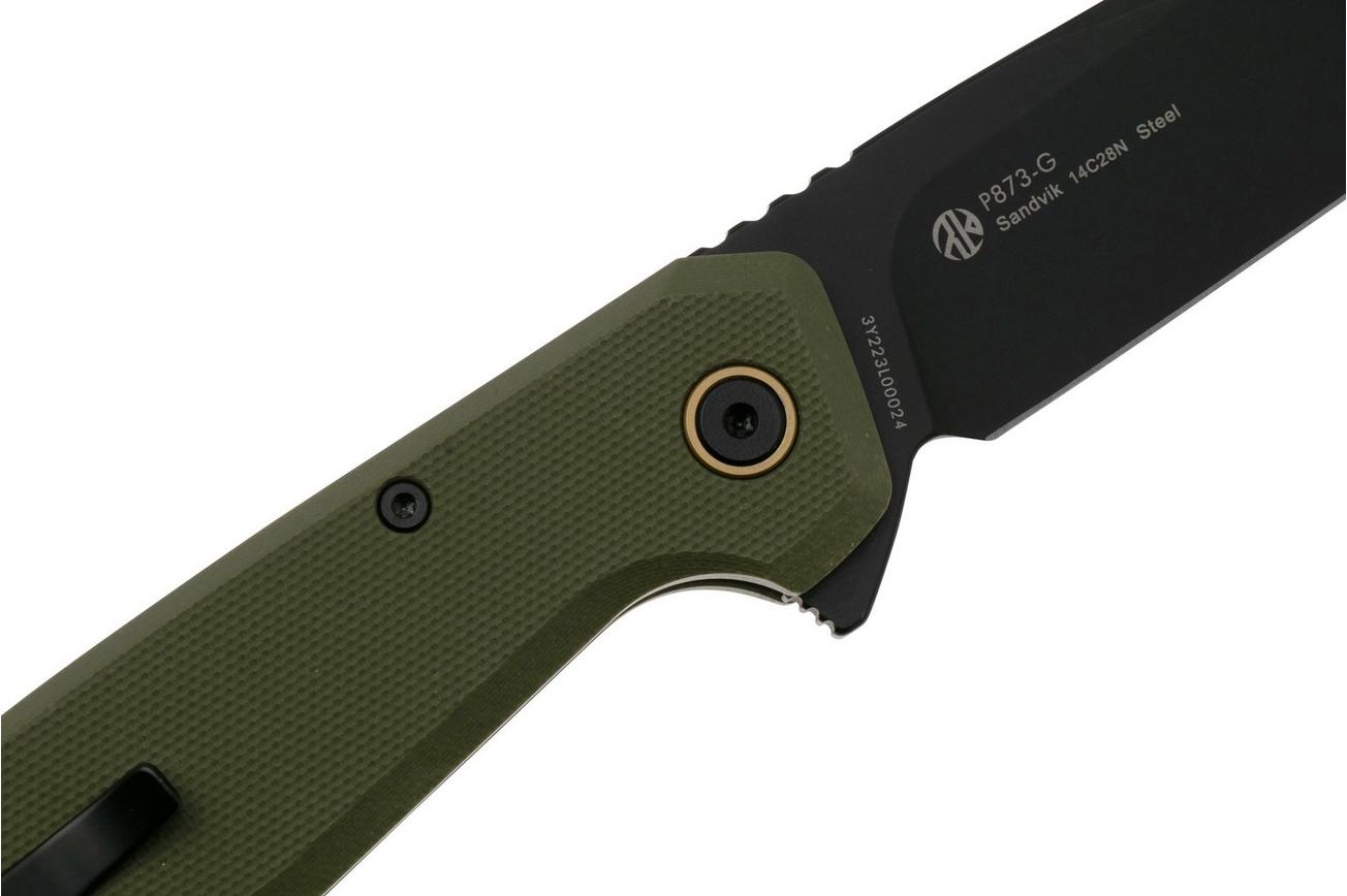 Ruike P873-G Black 14C28N, Green G10, zakmes