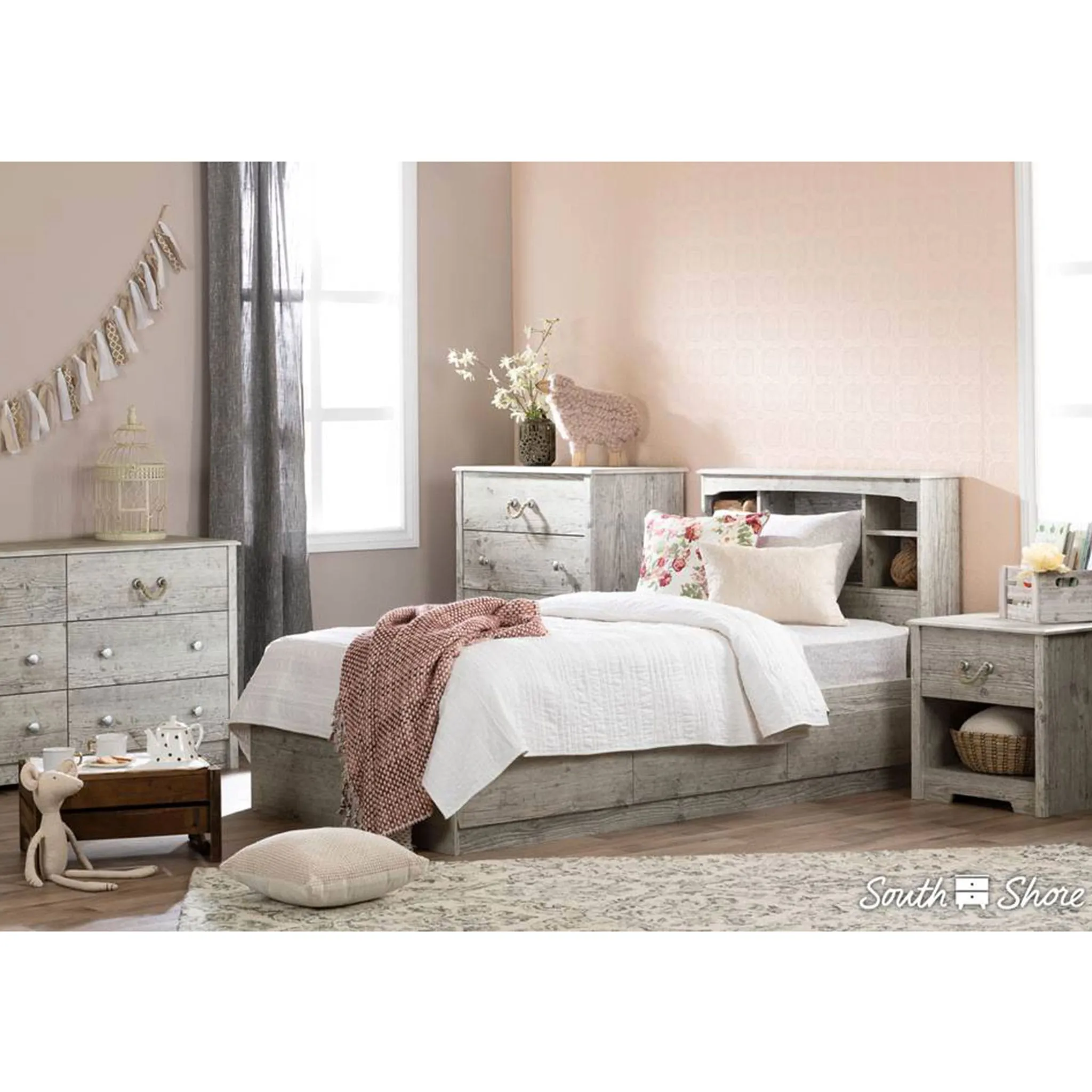 South Shore Commode 4 Tiroirs Navali - Pin Bord de Mer