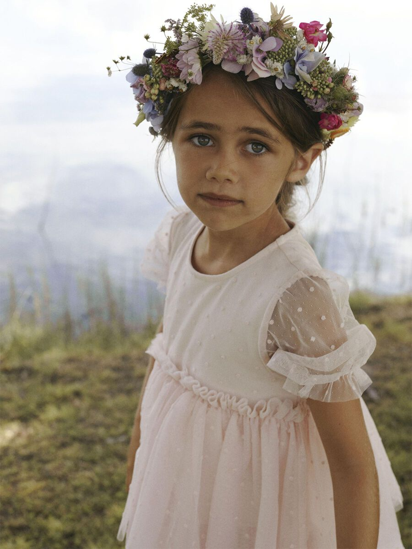 Frilla Short Sleeve Loose Tulle Dress