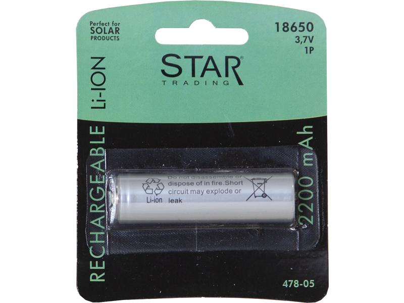 Star Trading Batterie 18650 3.7 V 2200 mAh LI-ION Ersatz-Akku für Solarleuchten