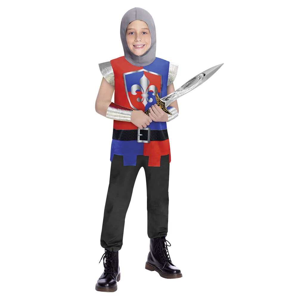 Deguiz'box enfant chevalier bleu et rouge 4/6 ans