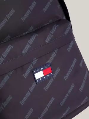 Mochila exclusiva com estampa de logotipo reciclado