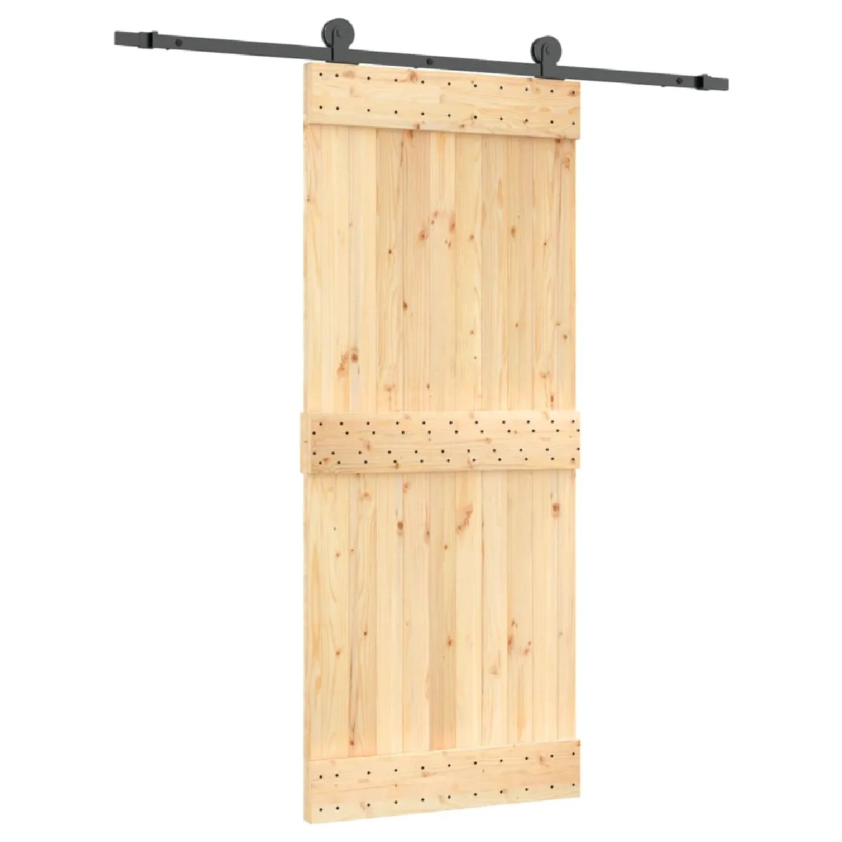 vidaXL Porte coulissante pin massif 85x210 cm