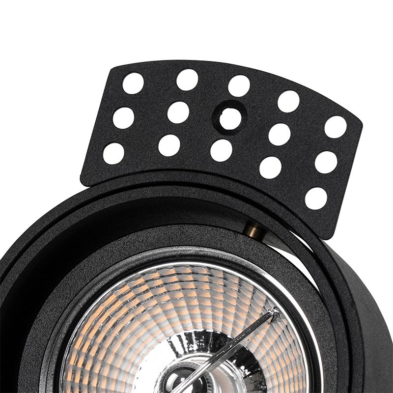 Moderne inbouwspot zwart trimless - Impact 70