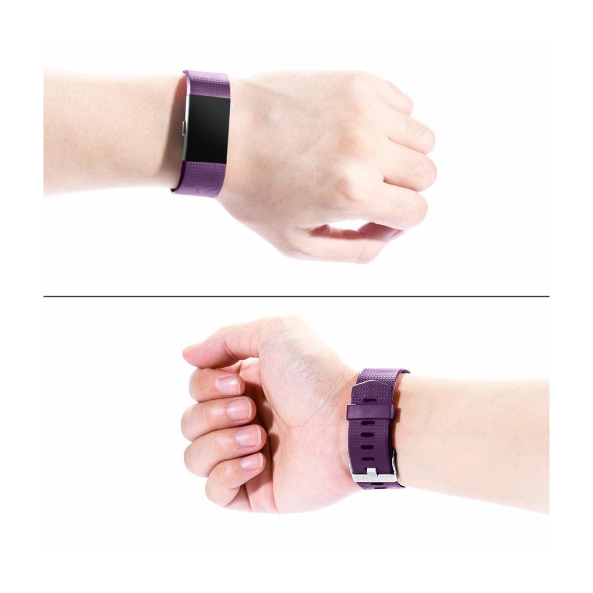 Klokkerem til Fitbit Charge 2, 3-pakning (S) Svart/blå/lilla