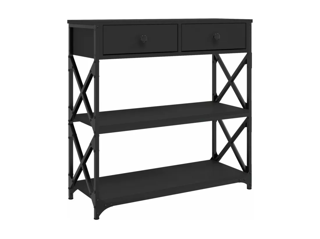 Table console noir 75x28x75 cm bois d'ingénierie