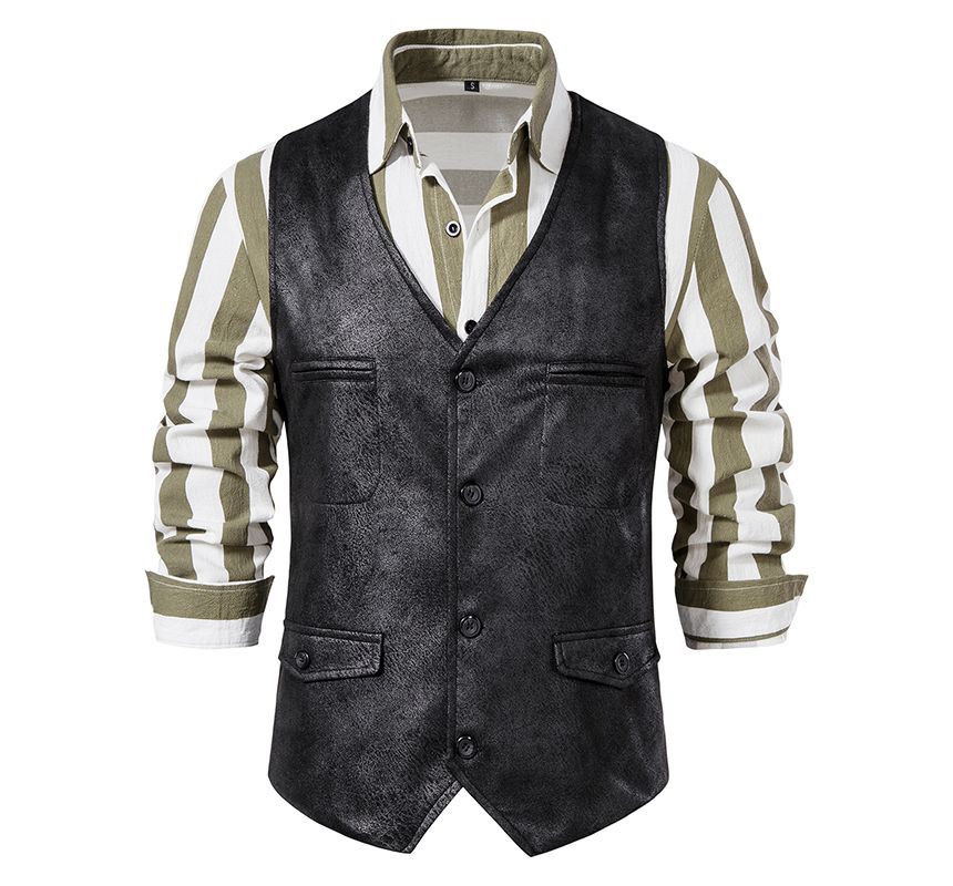 Fireon - V-hals corduroy vest met knopen