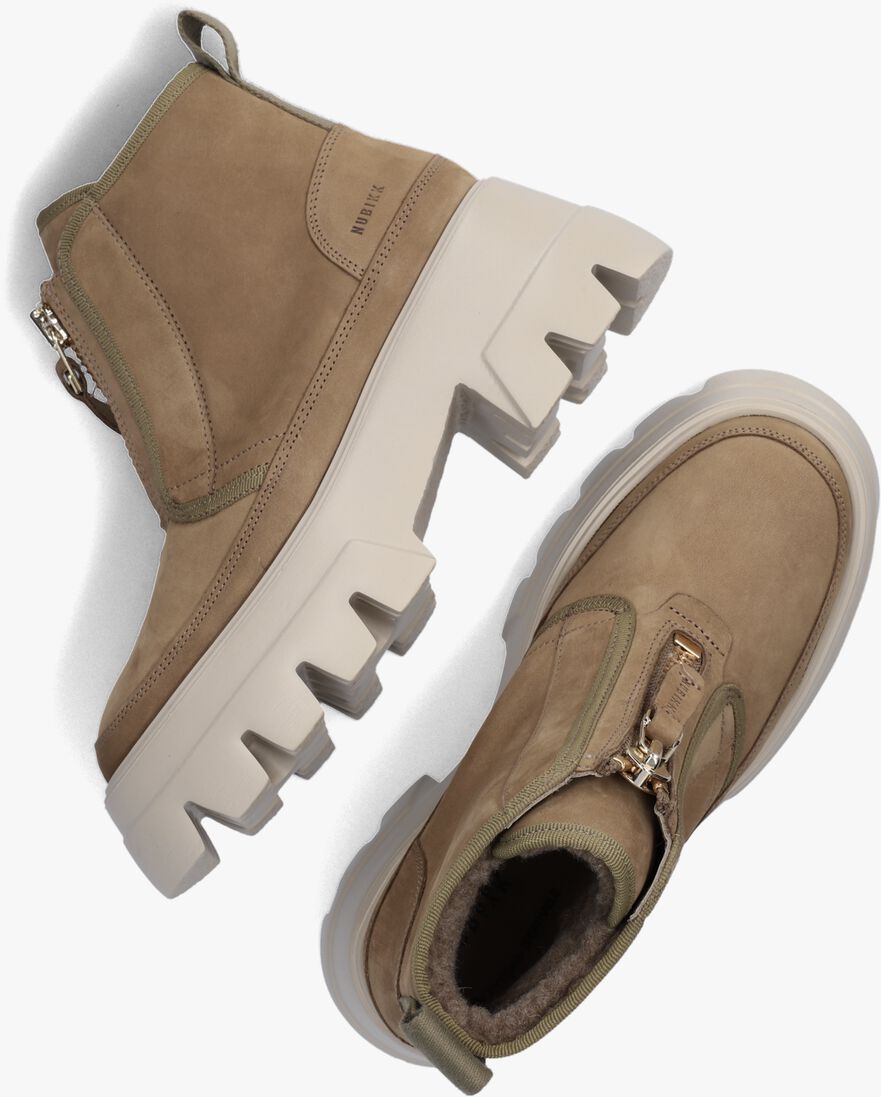 NUBIKK taupe nubikk enkelboots flore rock fur