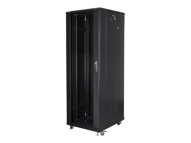 Lanberg FF01 series - Rack kabinet - med 4 køleblæsere - fritstående, gulvstående - sort, RAL 9004 - 37U - 19