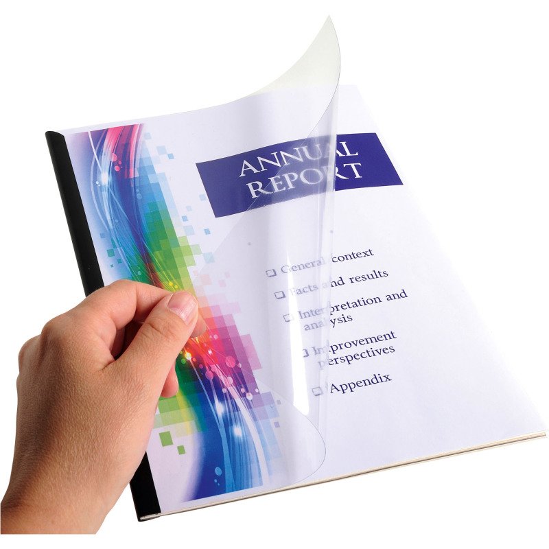 Couverture de reliure EXACOMPTA PVC 30/100 transparent incolore - Paquet de 100
