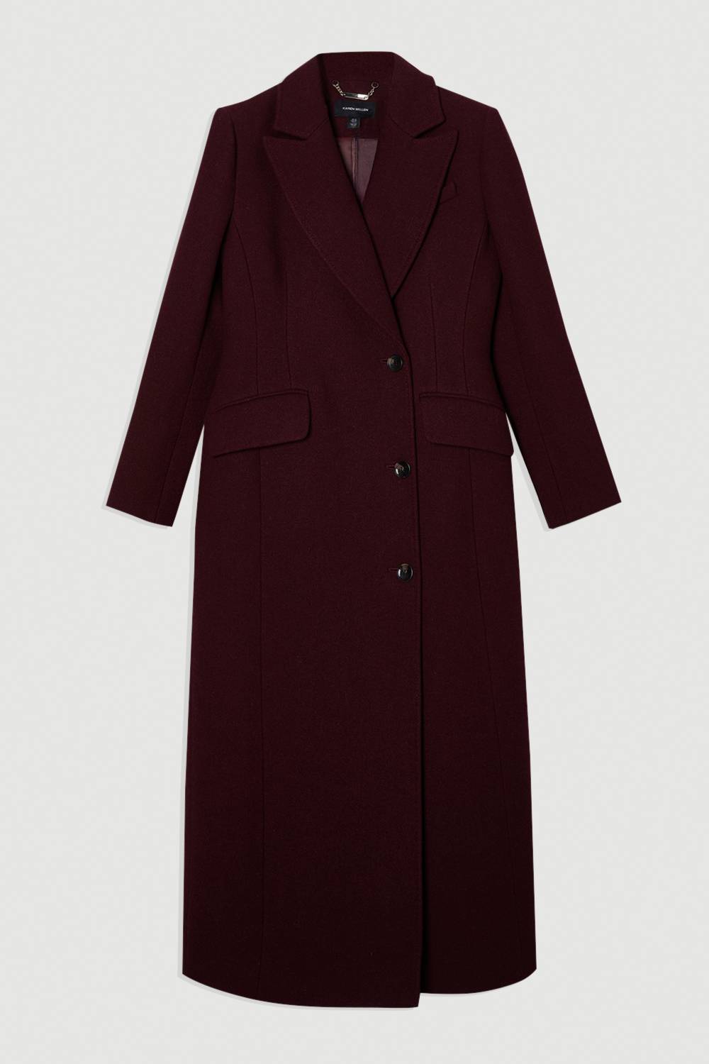 KarenMillen Manteau Maxi Ajusté en Mélange de Laine