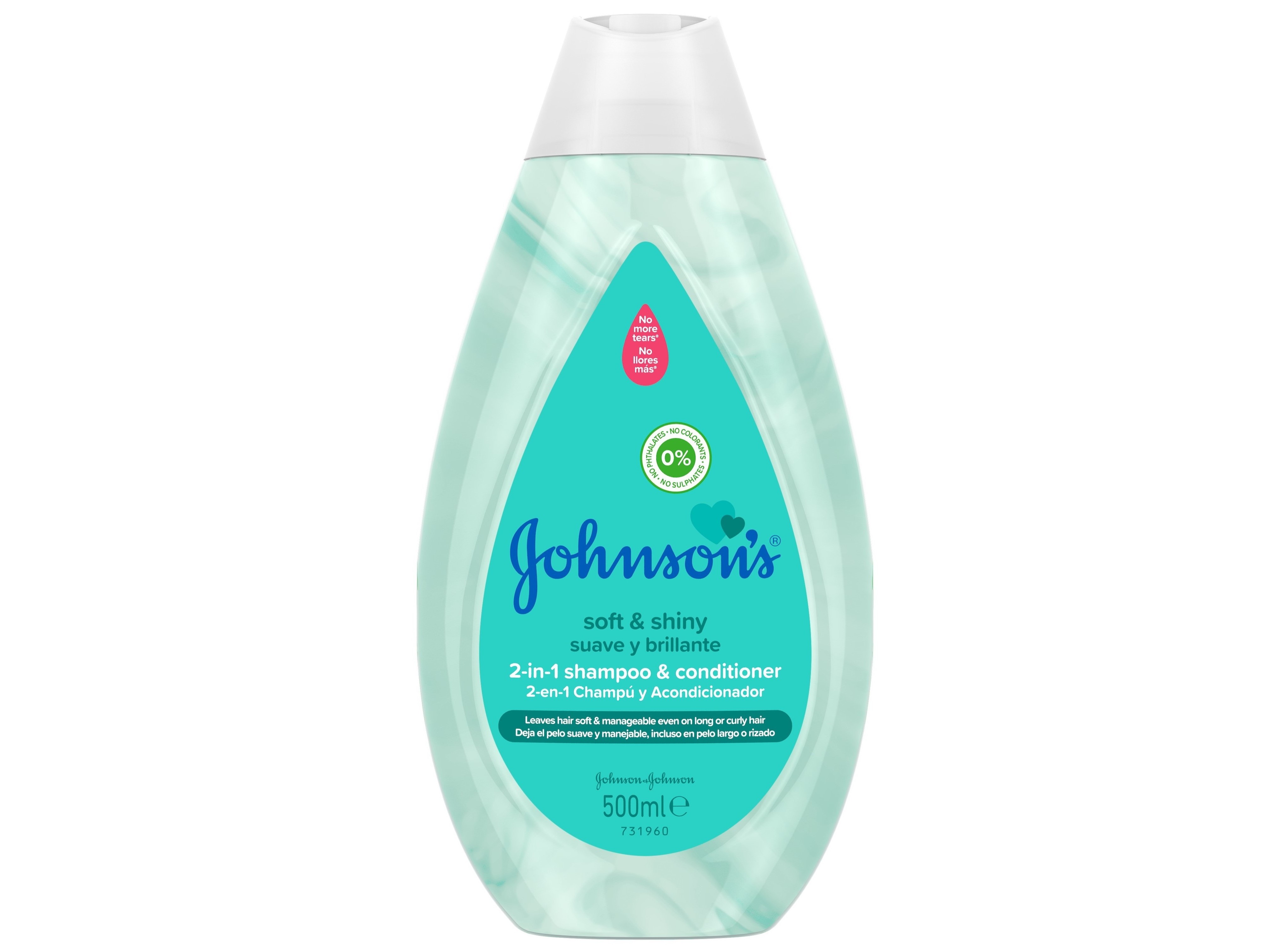 CHAMPÔ JOHNSON'S BABY SUAVE E BRILHO 2 EM 1 500ML