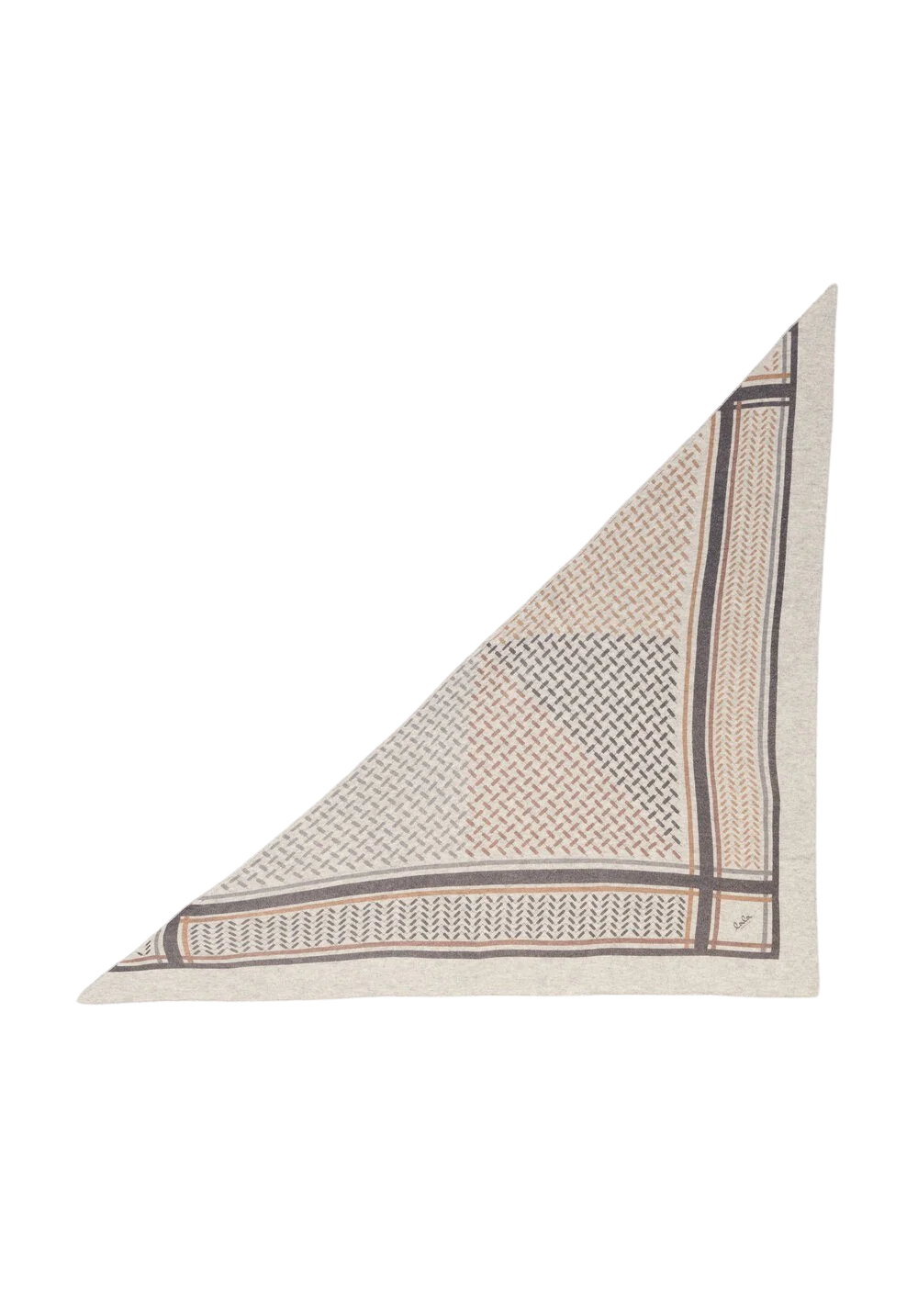 Lala Berlin  Triangle Puzzle halstørklæde, medium - flanella desert