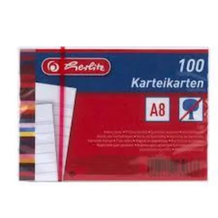 Herlitz Karteikarten A8 100 Stück weiß liniert