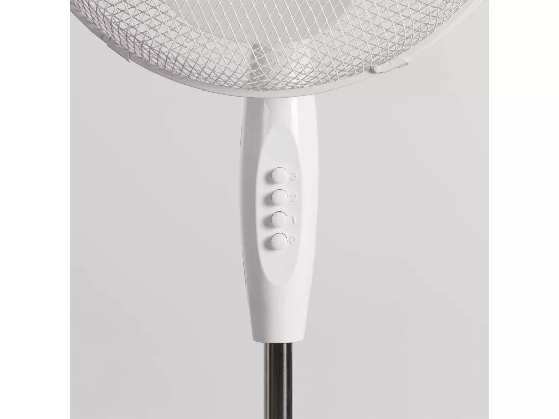 Ventilateur Sur Pied Ø40cm 40W 3 Vitesses Blanc Confort Blanc Thinia Home