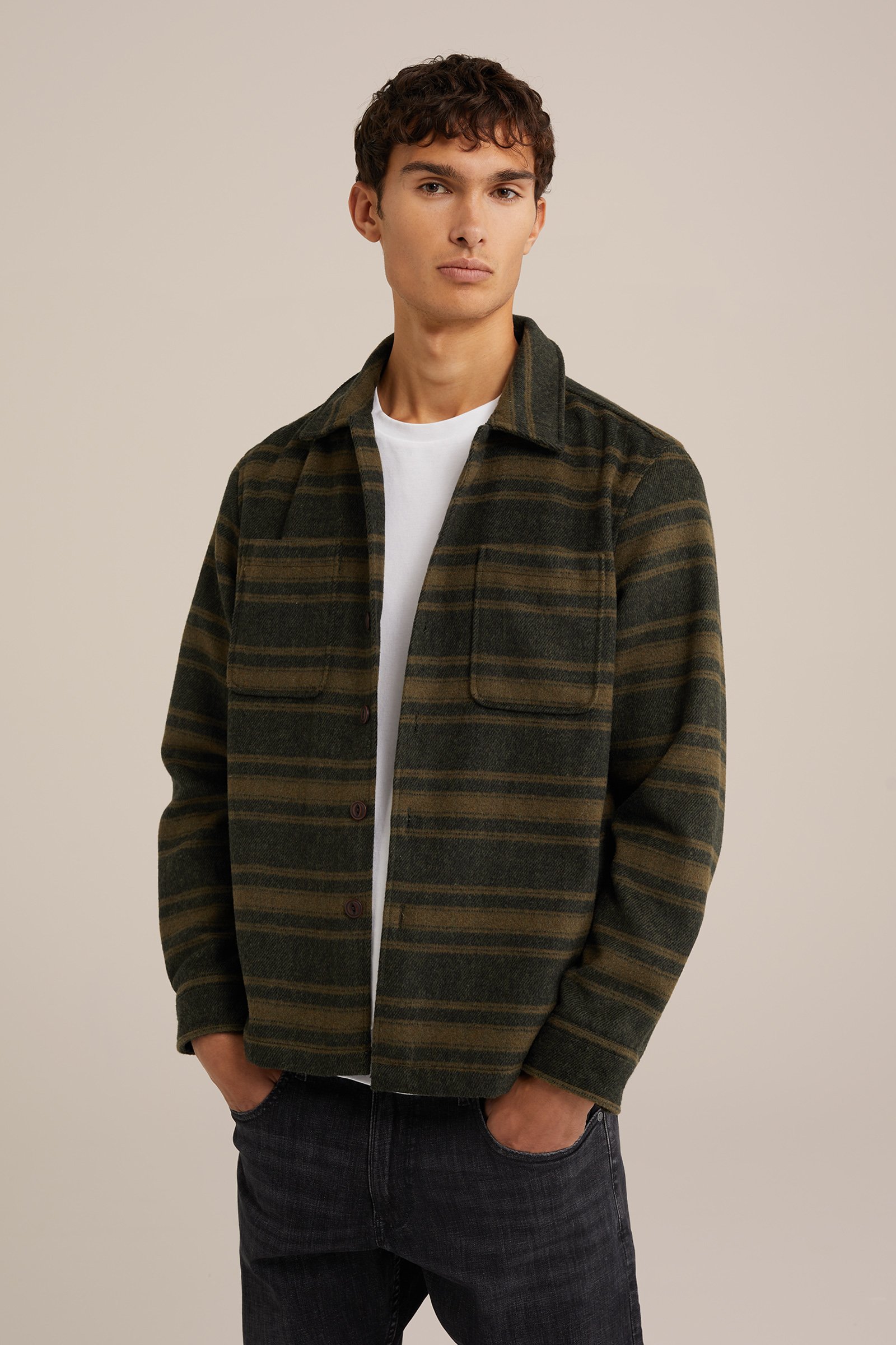 overshirt met dessin WE Fashion Legergroen