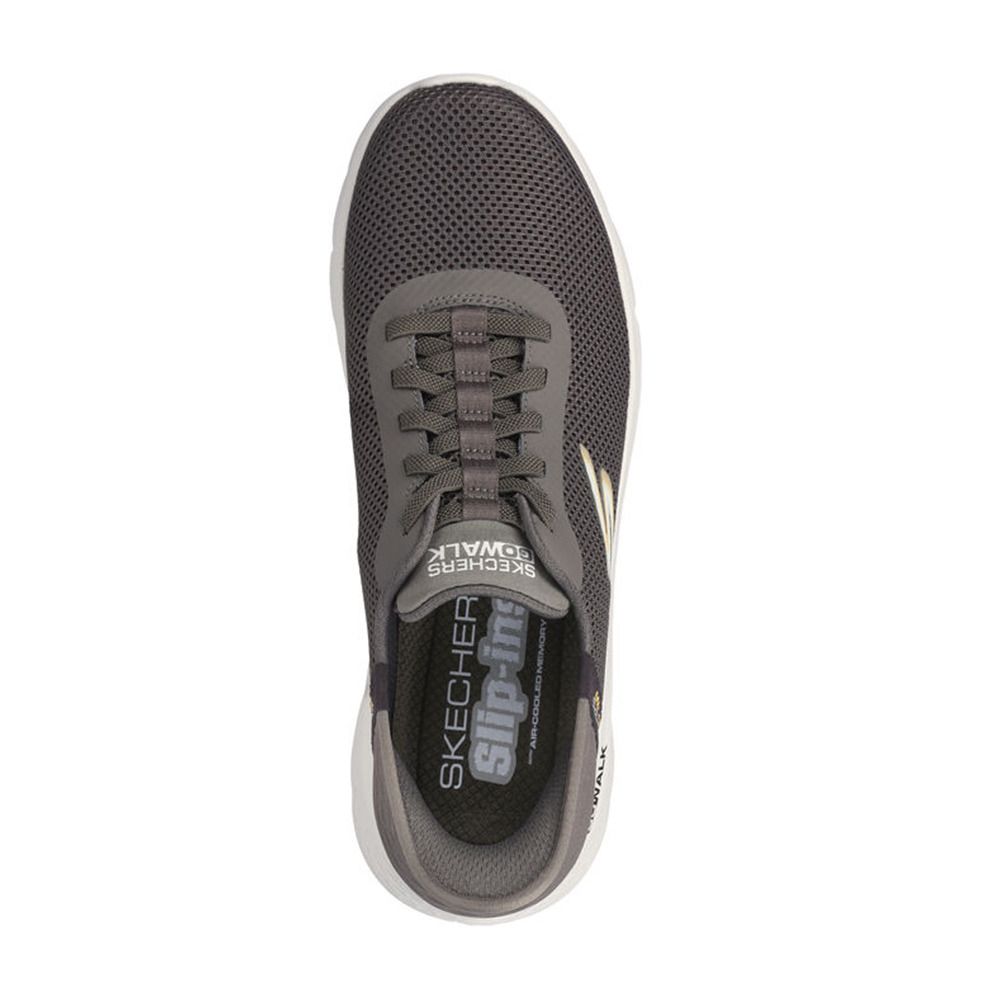 Skechers GO WALK FLEX-HANDS UP - Chaussures running Homme brown