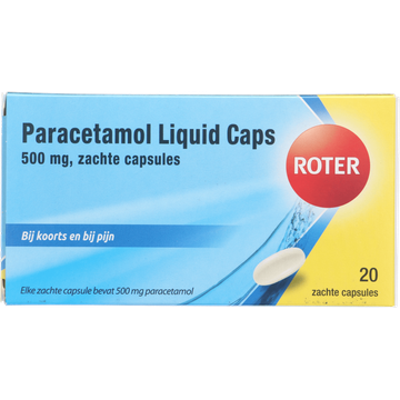 Roter Paracetamol Liquid Caps 500 mg, 20 stuks