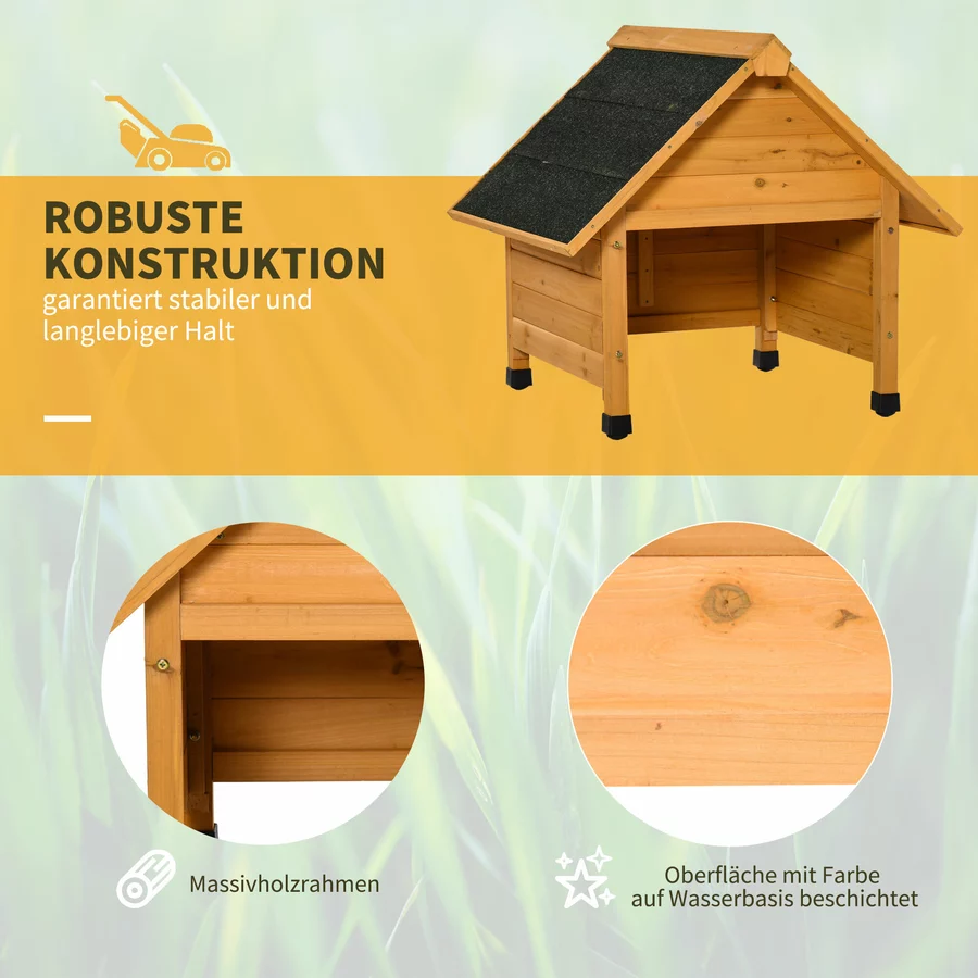 Outsunny Holzgarage für Mähroboter gelb