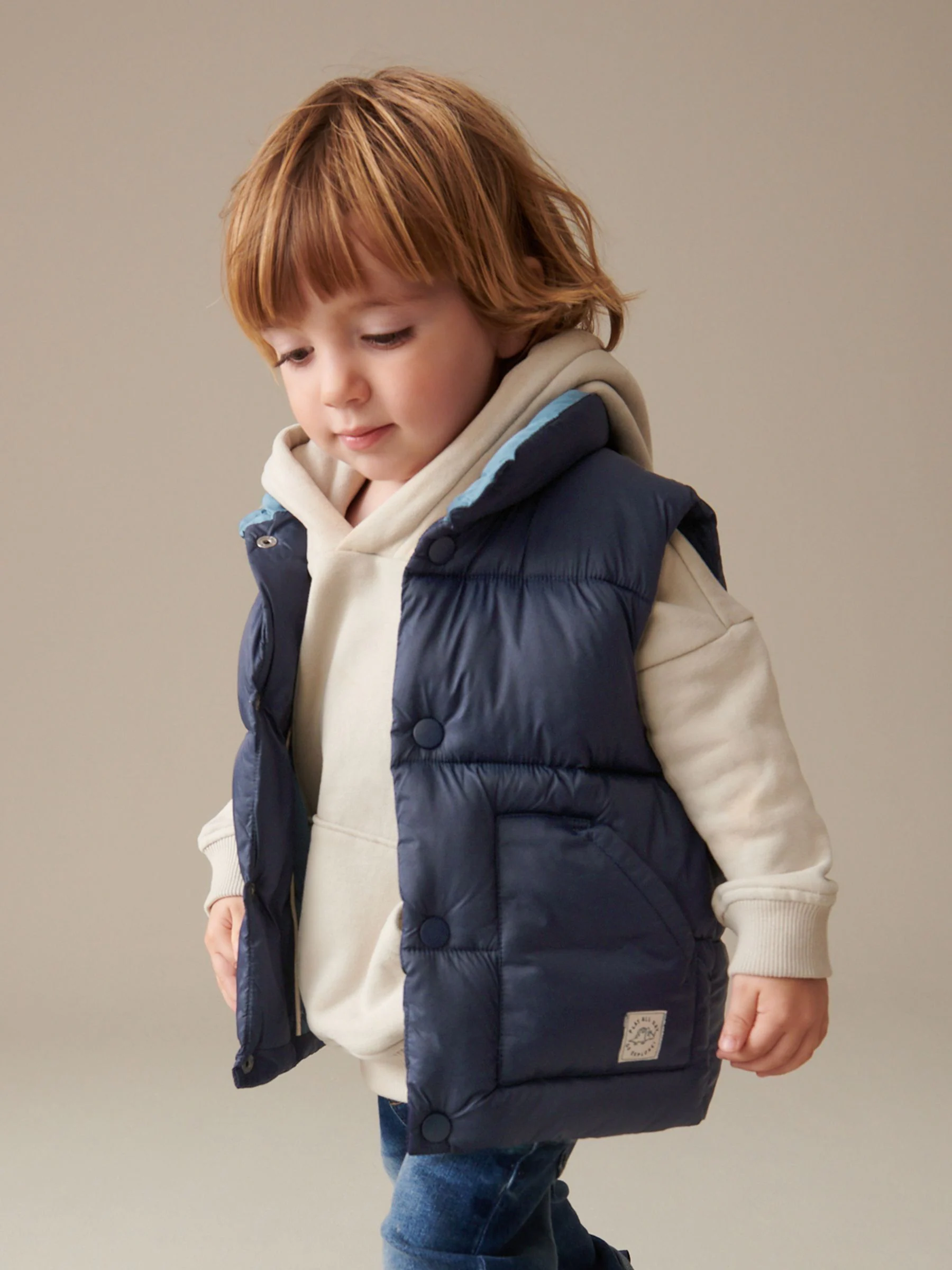 Donkerblauw - Gewatteerde gilet (3 mnd- 10 jr)