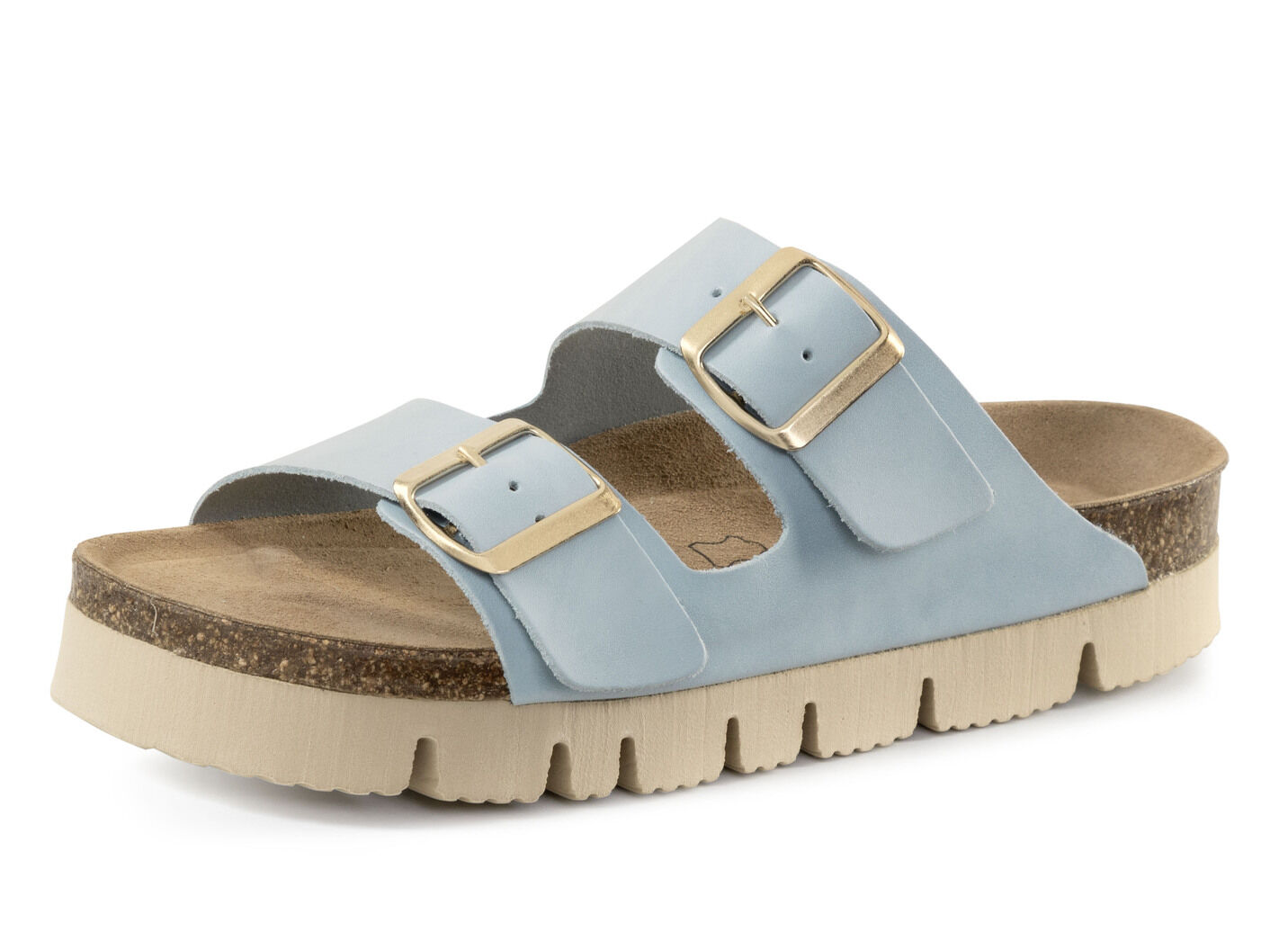ELENA EDEN, bequeme Damen-Pantoletten, Weite H, mit Klettspange