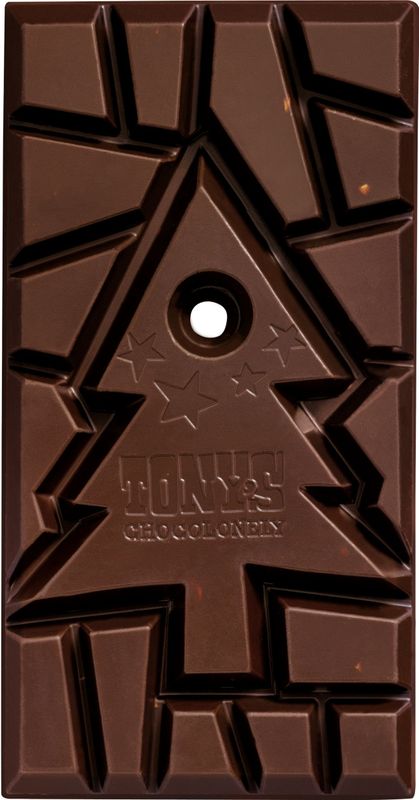 Tony's Chocolonely - Kerstboom Chocolade - Pure Chocolade met Mint Candy - 1 x 180 Gram