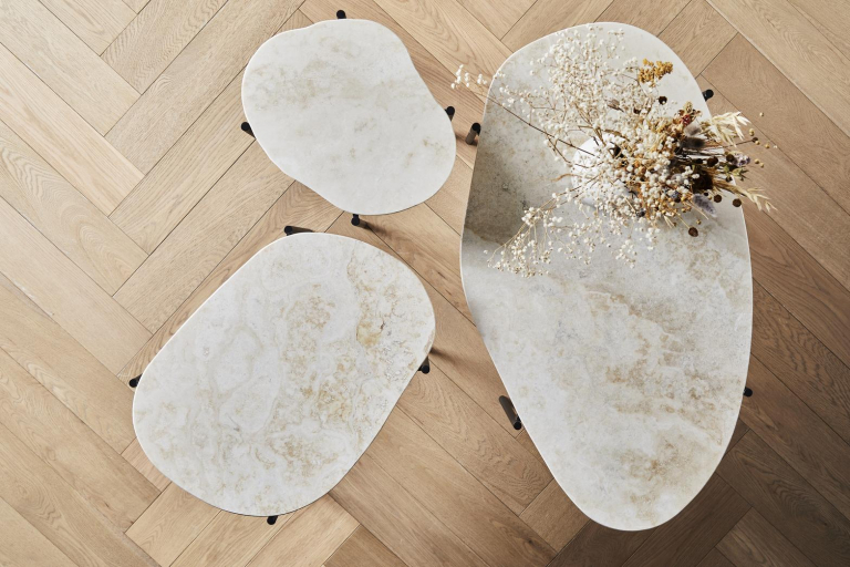 Woud La Terra bijzettafel small ivory travertine