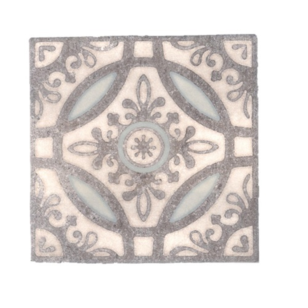 Terre d'Azur Ribiera vloertegel met decor 20x20cm grijs/wit - 25 stuks per doos
