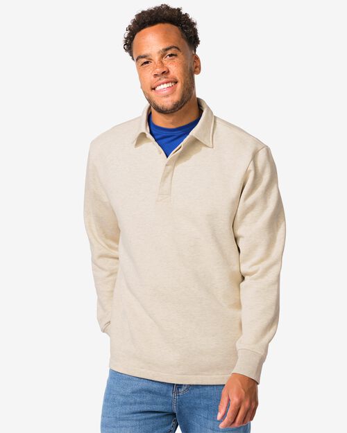 polo sweat pour hommes blanc cassé