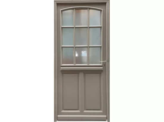 Porte d'entrée Bois vitrée, Alban Gris RAL 7039, H,215xl,90 p,gauche Cotes Tableau