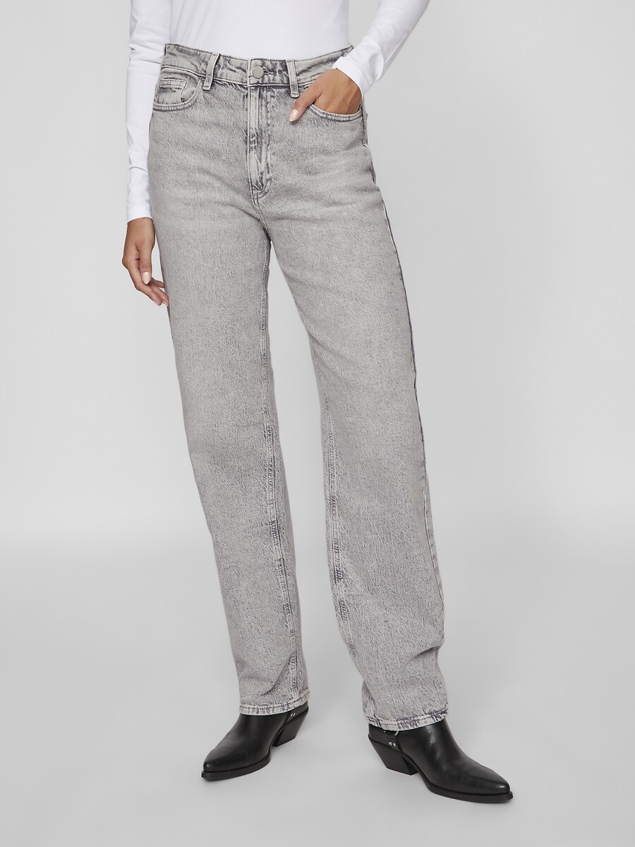 VILA<br>Calça jeans regular, reta, cintura alta