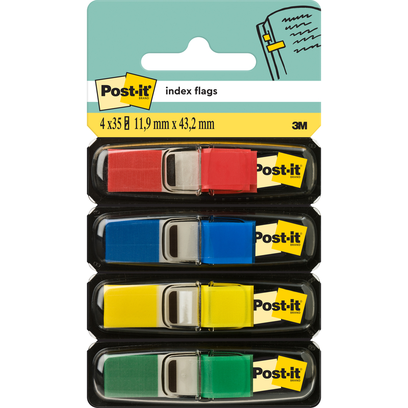 Post-it Index Marker Mini, 11.9 x 43.2 mm, 4 x 35 Blatt