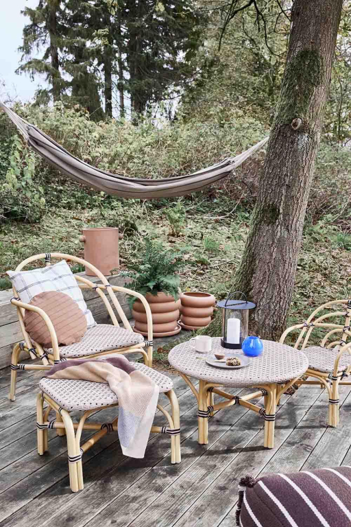 OYOY Momi Outdoor ottoman hocker 42x54 Nature clay