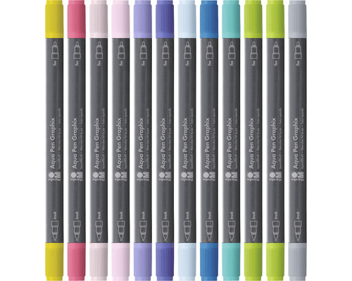 Marabu Aqua Pen Graphix assortiment van 12 ICE