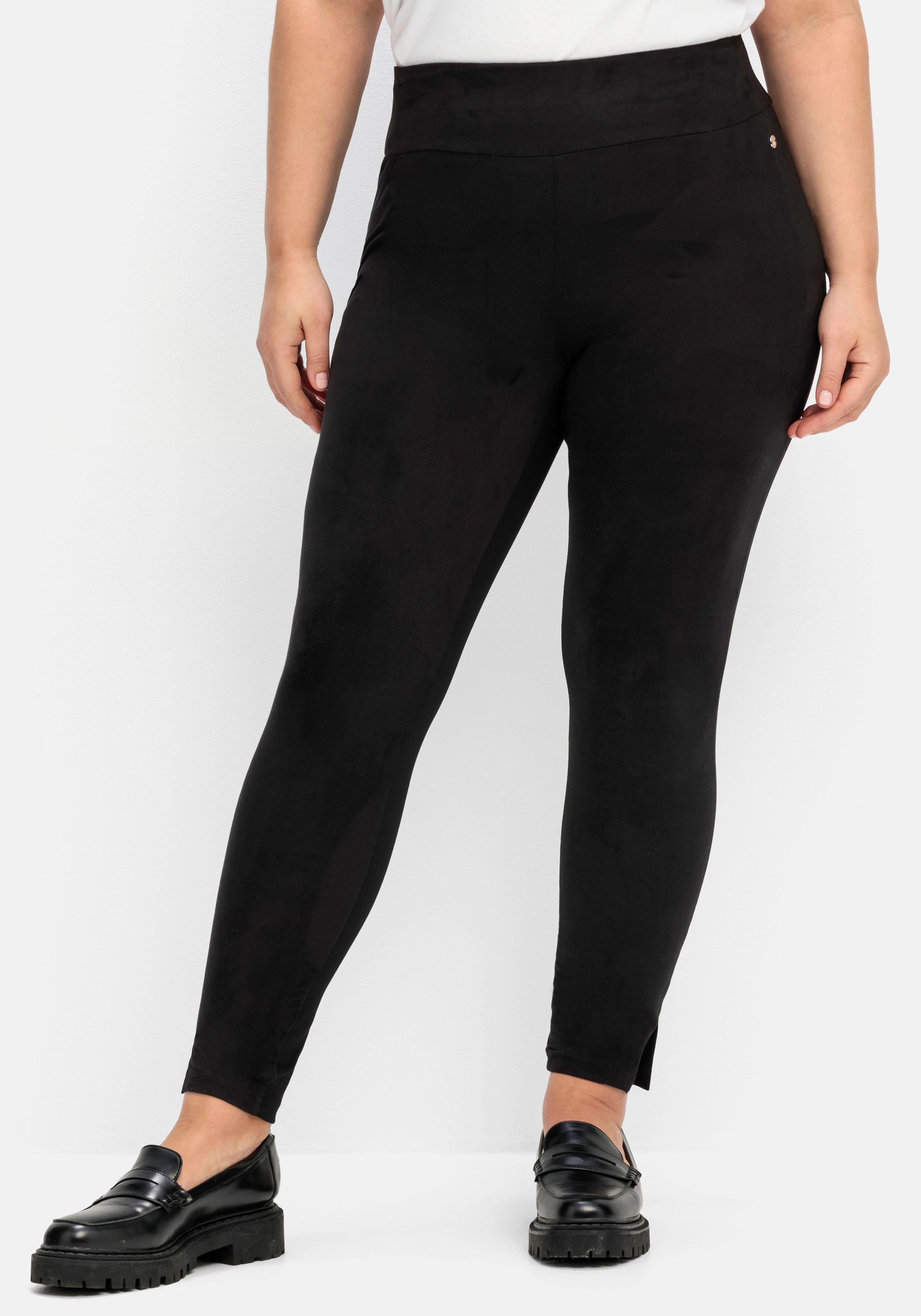 Leggings in Velourslederoptik vorn
