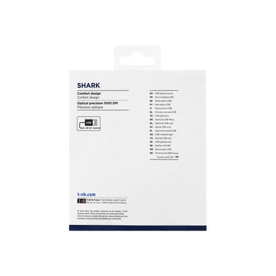 T'nB SHARK - souris filaire compacte - noir