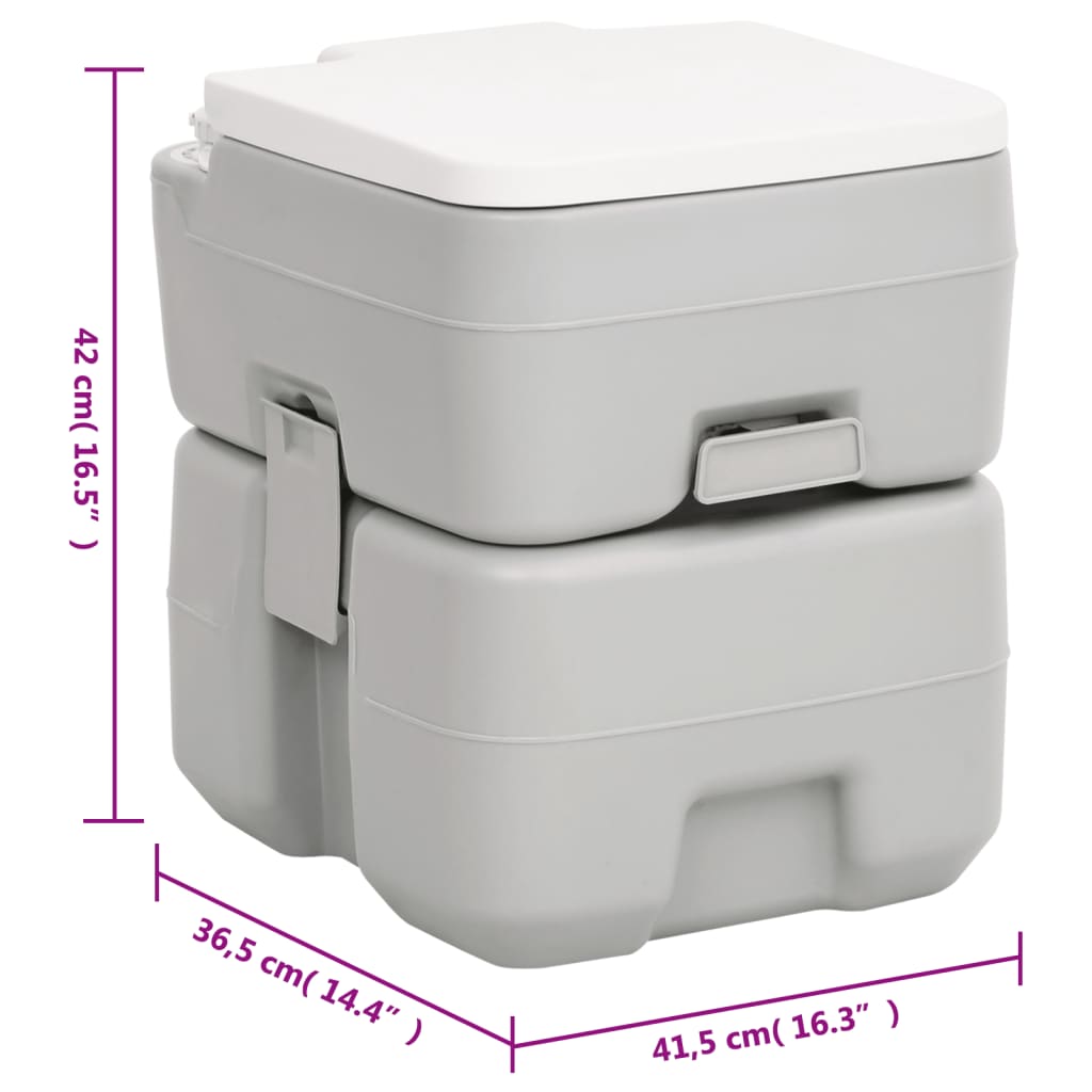 Vaso sanitário e reservatório de água para camping Vidaxl branco