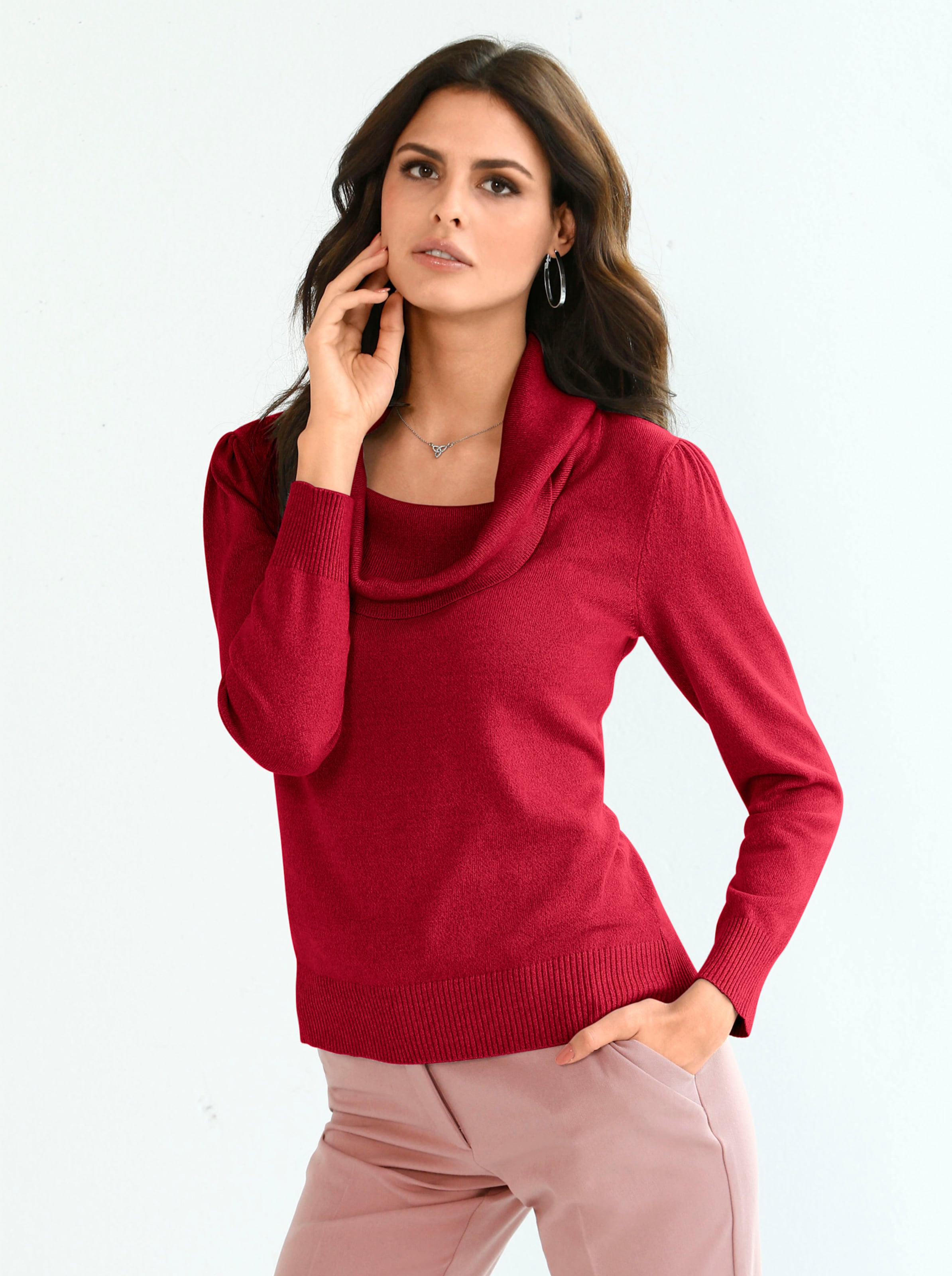 Wasserfallpullover in rot