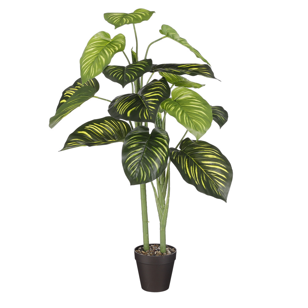 Mica decorations - caladium artificielle vert en pot h100