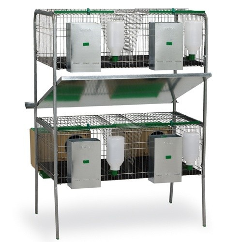 Gaiola de 2 andares Silleda para coelhos, cor prata