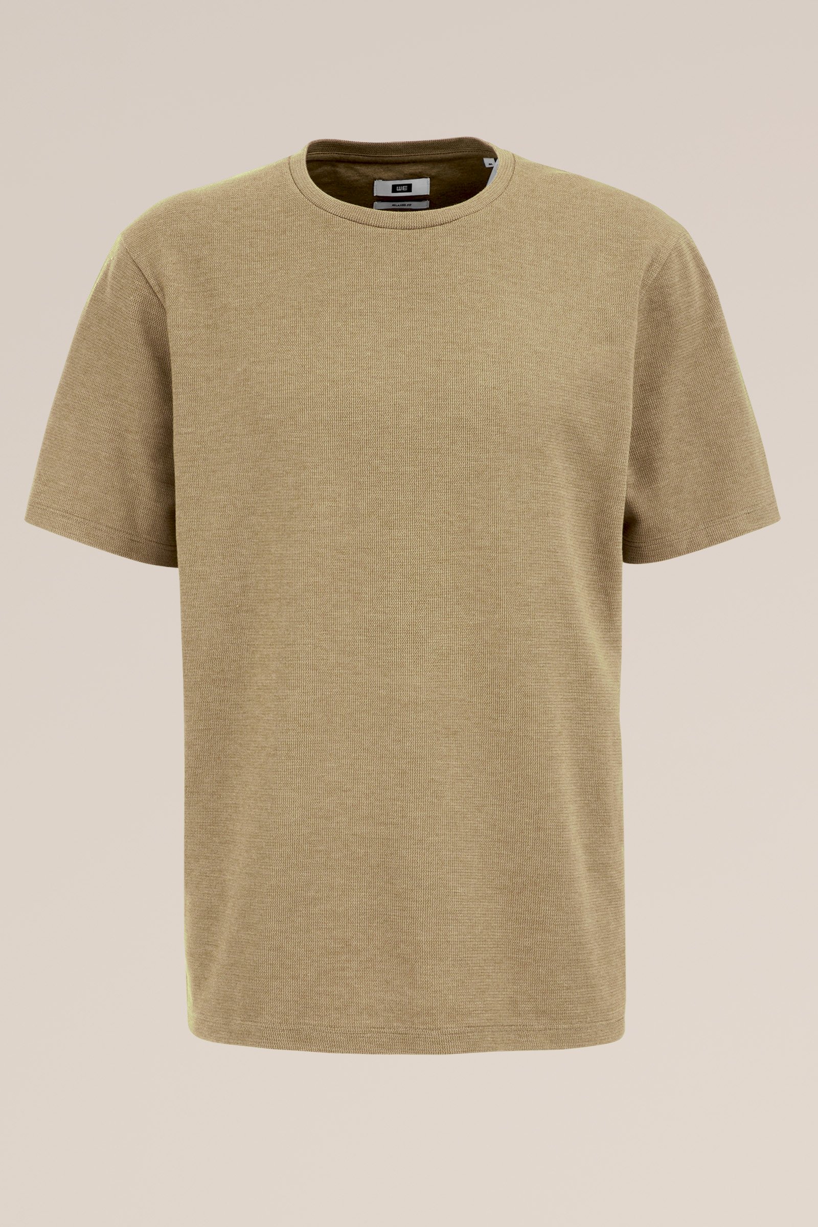 T-shirt met structuur WE Fashion Olijfgroen